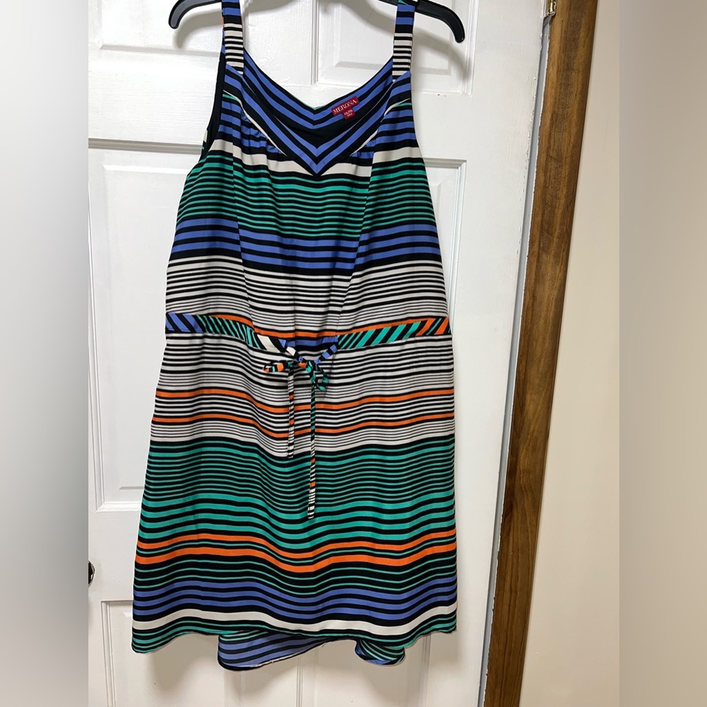 Merona lined dress XXL. Excellent condition. Stripes with drawstring waist.